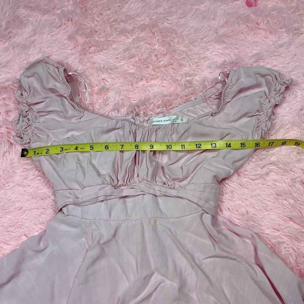 Altar'd State Soft Pink Ruffle Mini romper - Picture 4 of 8